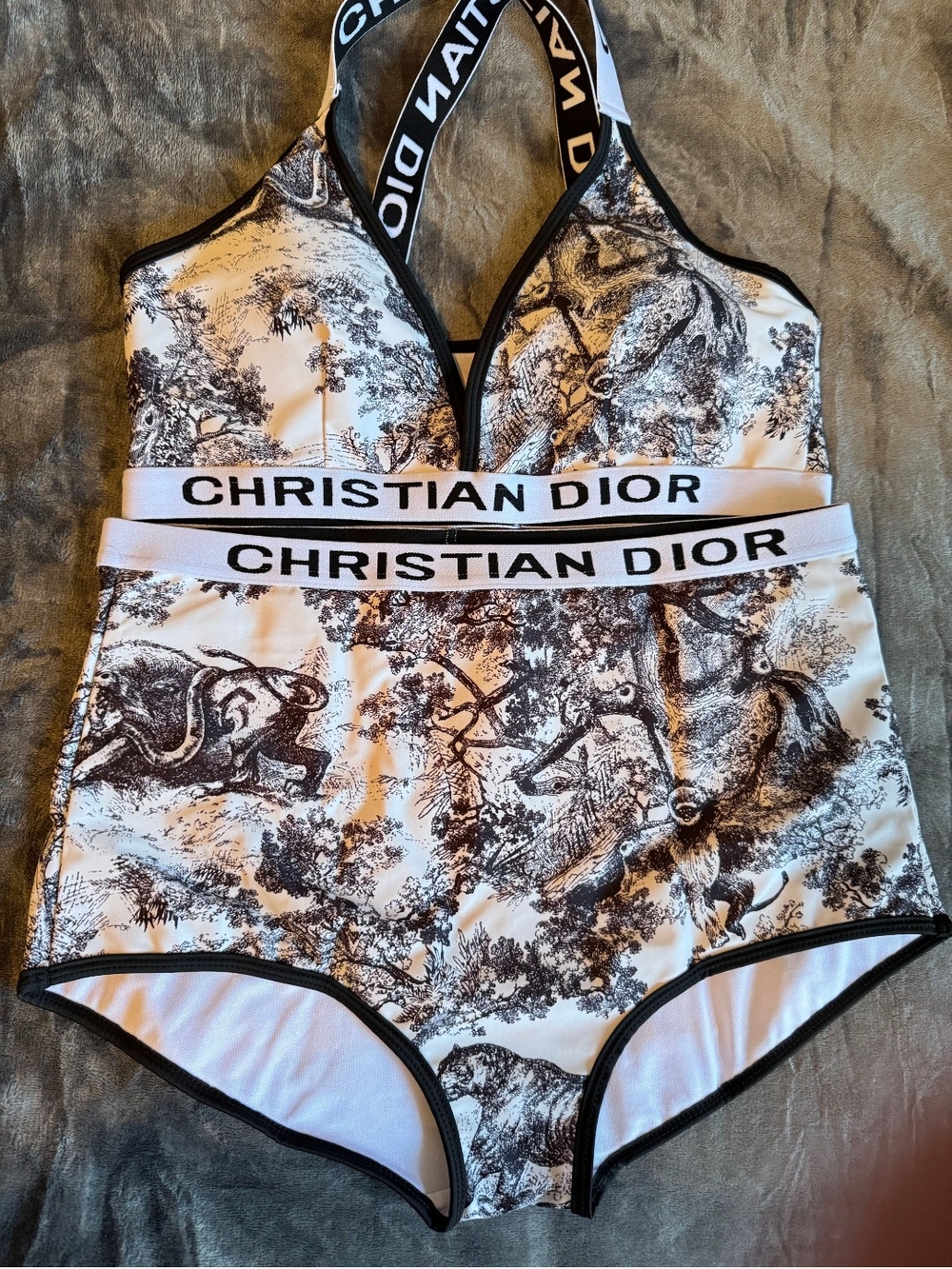 Dior Women's One-Piece Swimsuit in Black & White Toile🌷🌷 - Picture 11 of 13